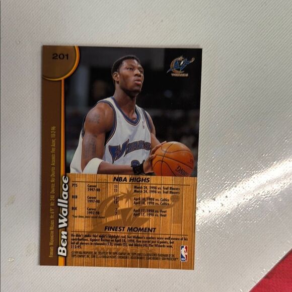 Topps Kids Trading Card with Blue and Black Design of Ben Wallace Rc holo mint - Picture 3 of 3
